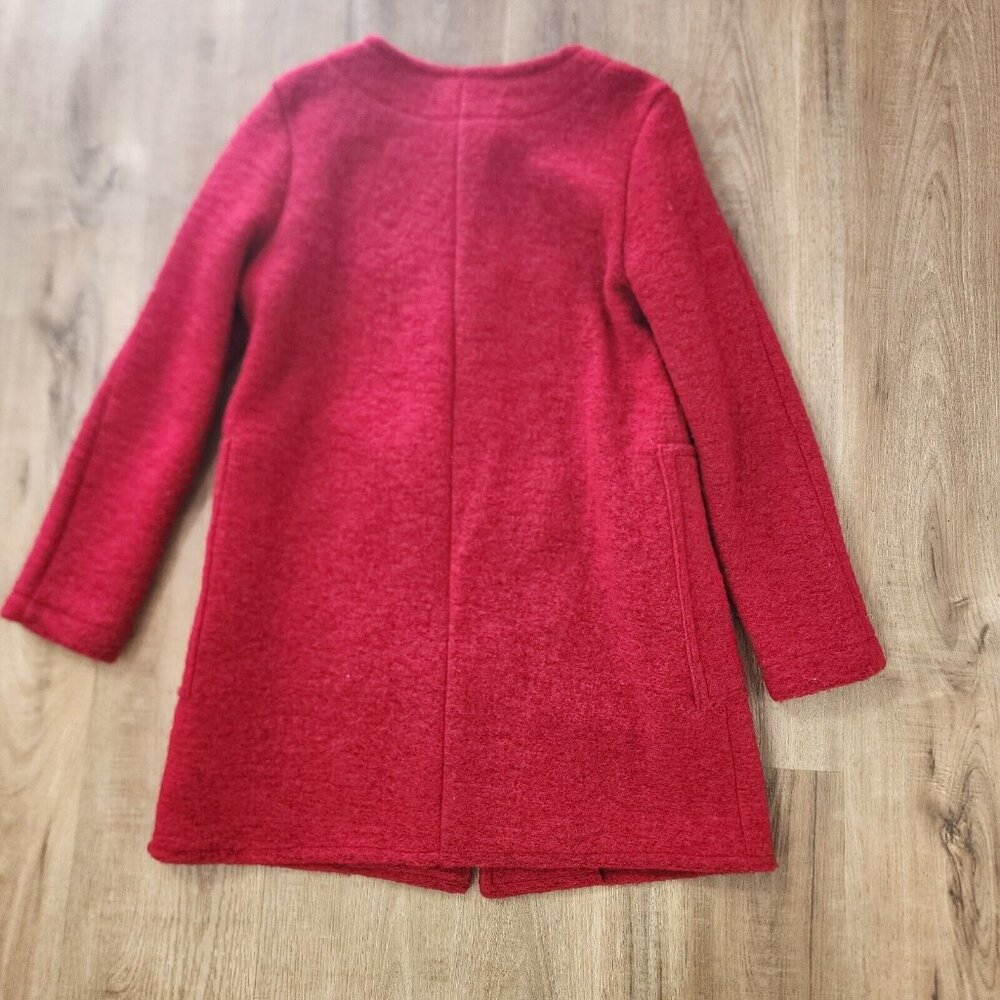 Claudia Collezioni Women's Red Wool blend Light Coat Simple size S FLAW - Picture 9 of 10